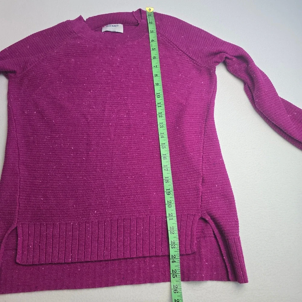 Old Navy Berry Pink Speckled Knit‎ Crew Neck Sweater Size Small